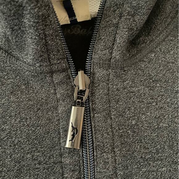 Tommy Bahama Men’s Reversible Quarter Zip Pullover Sweater Black Gray Large - Picture 9 of 12